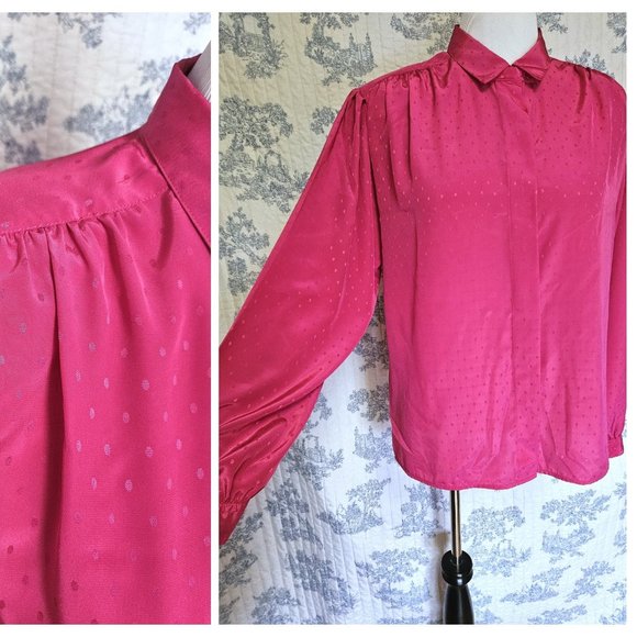 Vintage Tops - Size 18 Vintage 1980s Above Average Pink Blouse